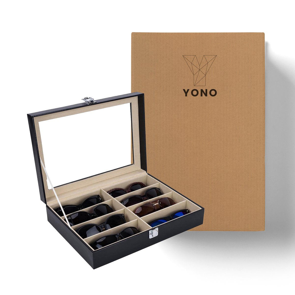 YONO Opbergbox voor Zonnebrillen - Brillen Doos - Organizer - Zwart