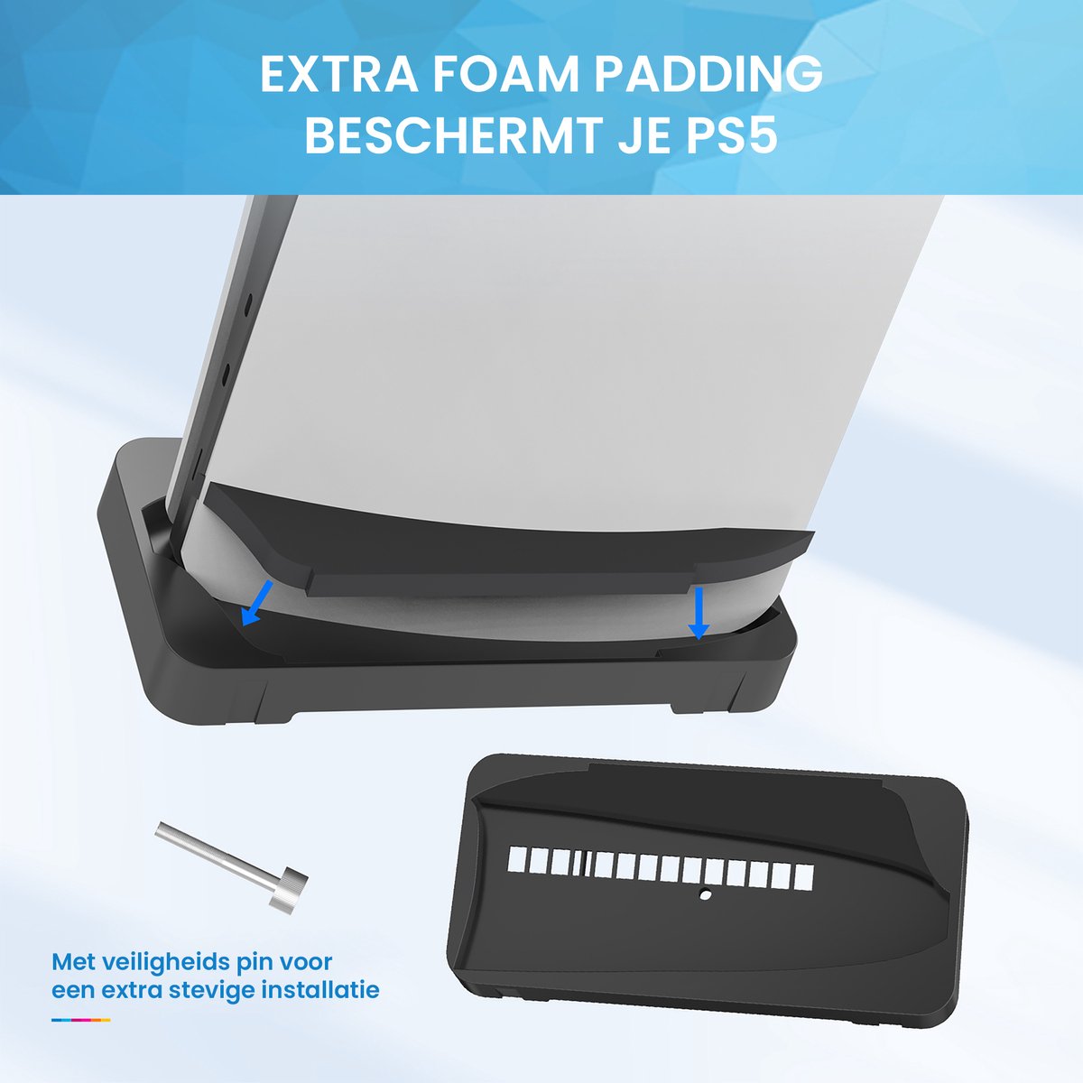 YONO Smart Standaard geschikt voor Playstation 5 Slim - PS5 Horizontale en Verticale Houder in 1 - Stand Liggend - Zwart