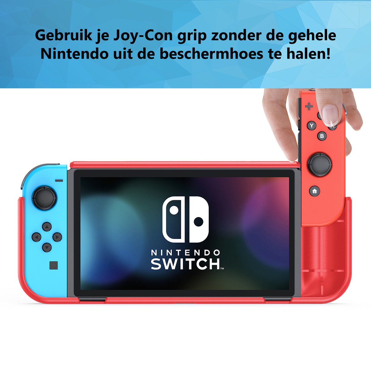 YONO Grip Case geschikt voor Nintendo Switch OLED - Ergonomische Console Hoesje met Game Card Opberging en Standaard - Beschermhoes Accessoires - Rood