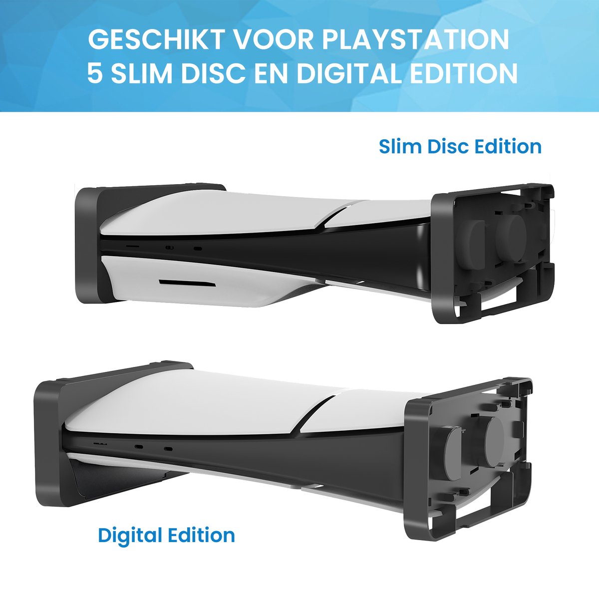 YONO Smart Standaard geschikt voor Playstation 5 Slim - PS5 Horizontale en Verticale Houder in 1 - Stand Liggend - Zwart
