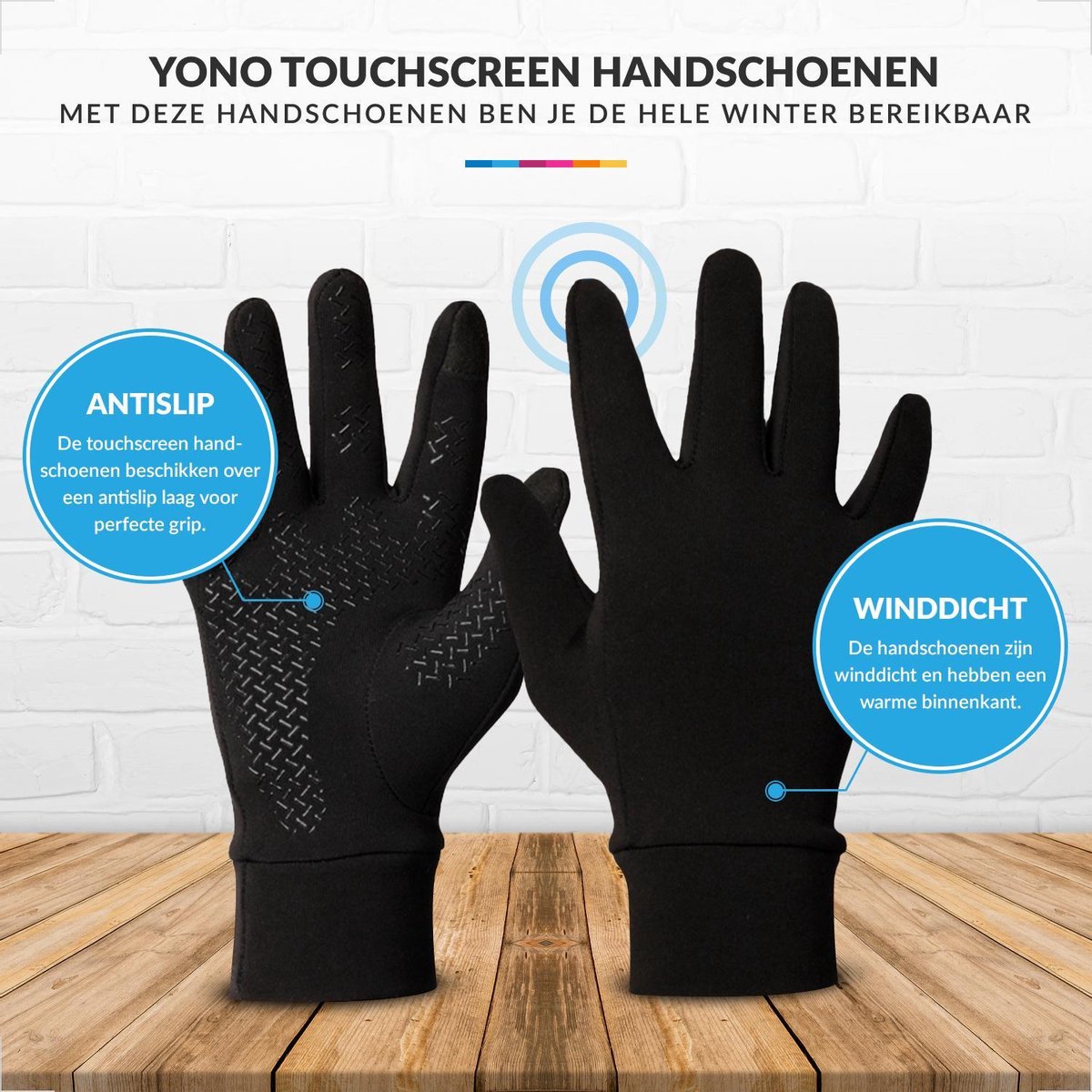 YONO Handschoenen met Touchscreen Functie - Winter Sporthandschoenen Fleece Heren en Dames Unisex - Zwart - Medium