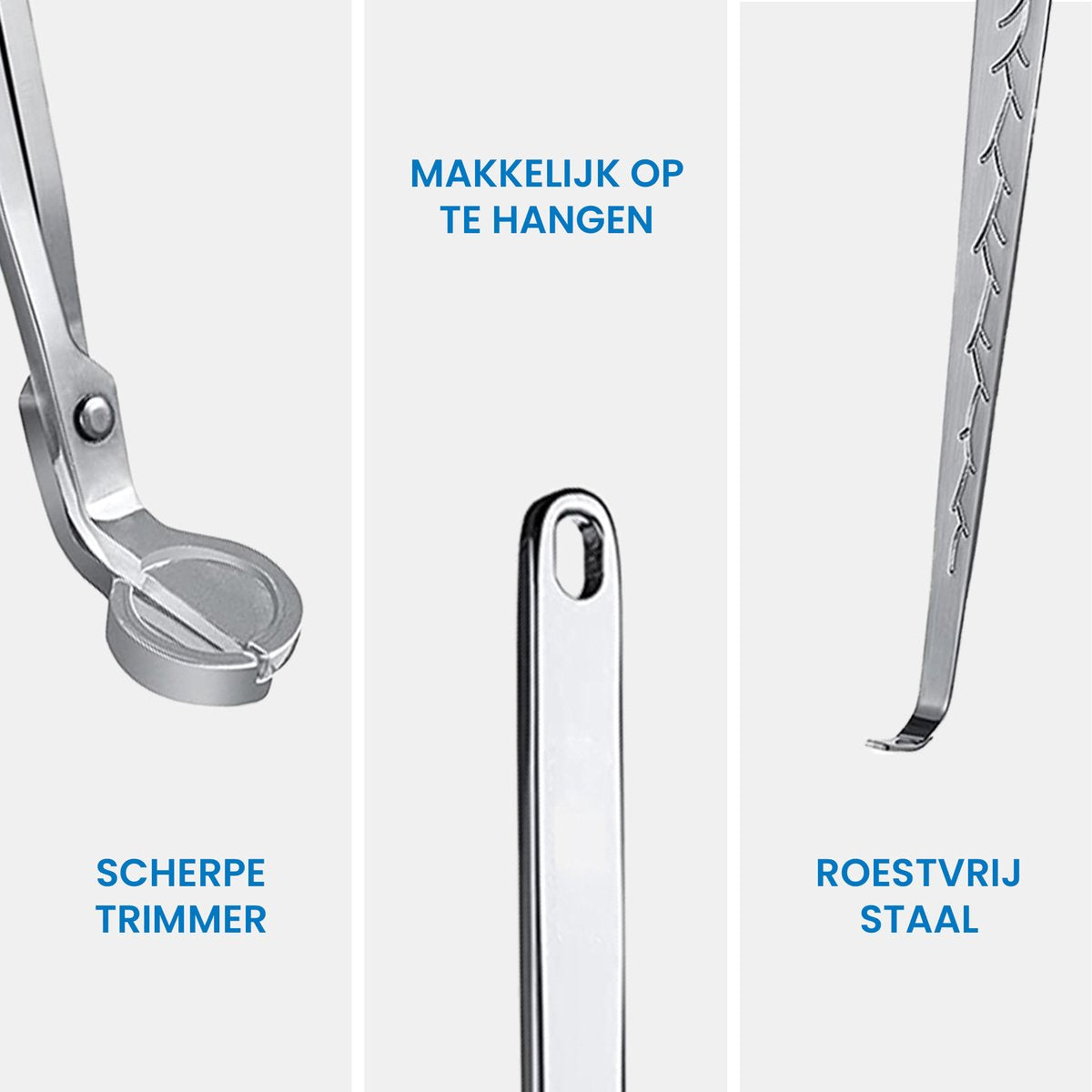 YONO Kaarsendover Set - Candle Snuffer / Wick Trimmer / Dipper - Kaars Dover Waxinelichtjes Accessoires - Zilver