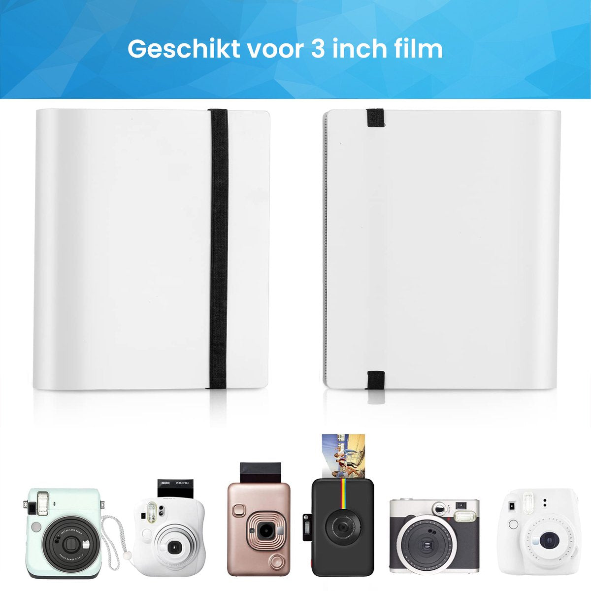 YONO Fotoalbum 160 voor Instant Camera Fotopapier - Fotoboek Geschikt voor Fujifilm Instax Mini 12 / 11 / 9 / 8 / 7s / 25 / 90 / Link / SP-2 / Liplay - Film Polaroid - Kodak - Square en Meer - Wit