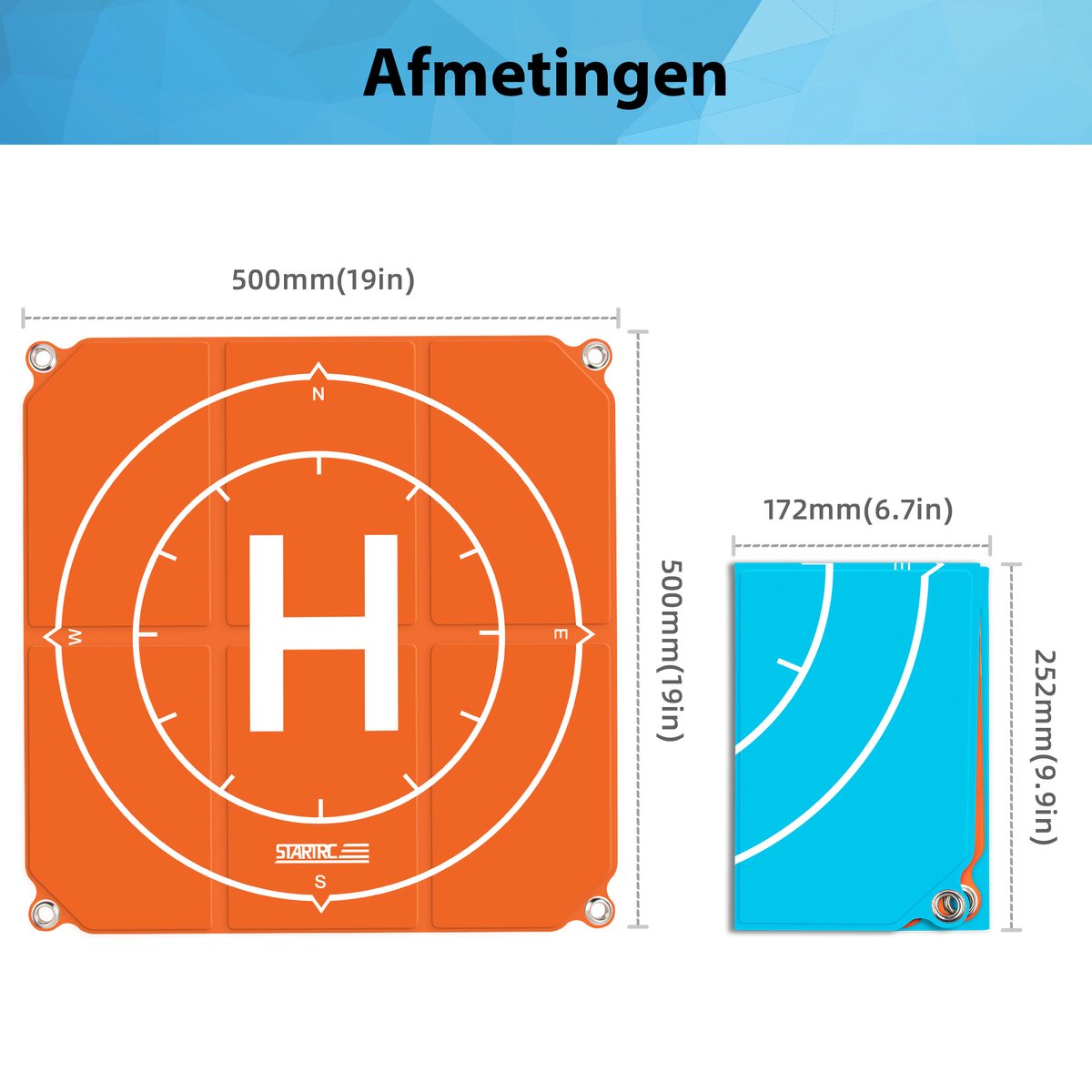 YONO Drone Landing Pad - Opvouwbaar - geschikt voor DJI - 50cm - Oranje