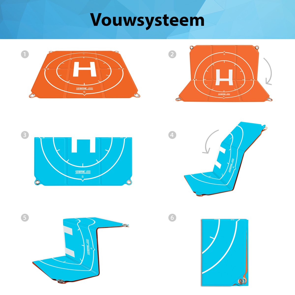 YONO Drone Landing Pad - Opvouwbaar - geschikt voor DJI - 50cm - Oranje