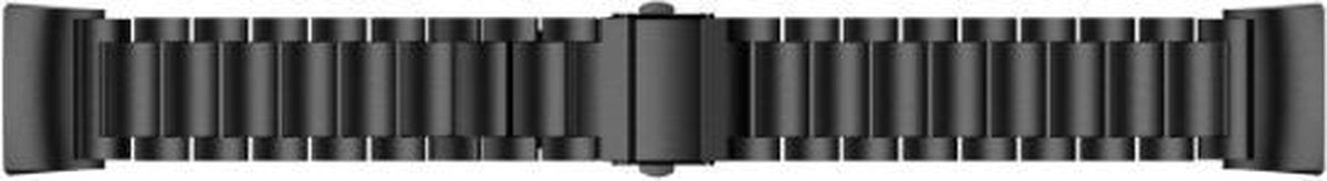 YONO Bandje geschikt voor Fitbit Charge 4 – Charge 3 – Schakel RVS – Zwart