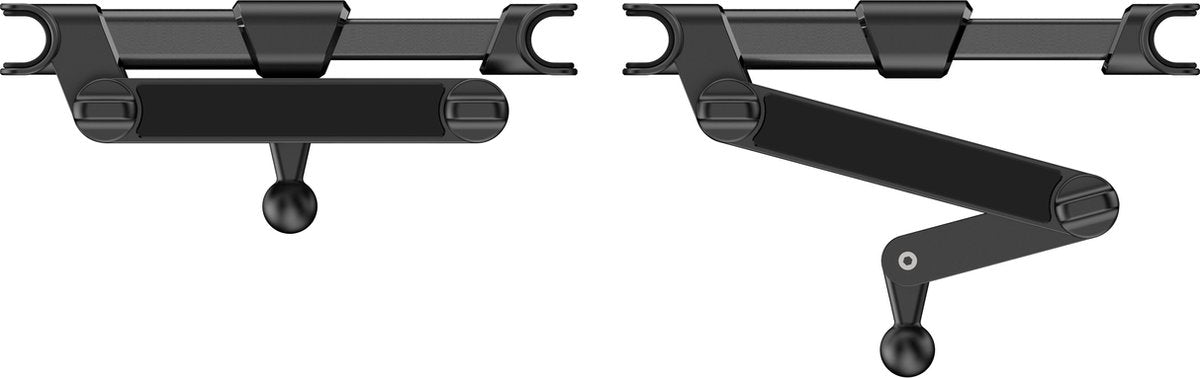 YONO Tablet Houder Auto met Uitklapbare Nek Universeel - Hoofdsteun - Geschikt voor Tablet, Telefoon en Game Console - Zwart Uitklapbaar