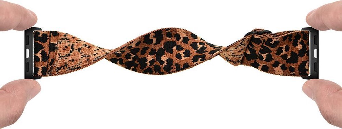 YONO Nylon Stretch Bandje geschikt voor Apple Watch Series 8 7 6 5 4 3 2 1 - 42 / 44 / 45 / 49 mm - Luipaard