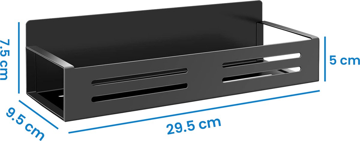 YONO Magnetisch Keukenrek Hangend - Kruidenrek Ophangbaar - Organizer Keuken Rek - 30cm - Zwart