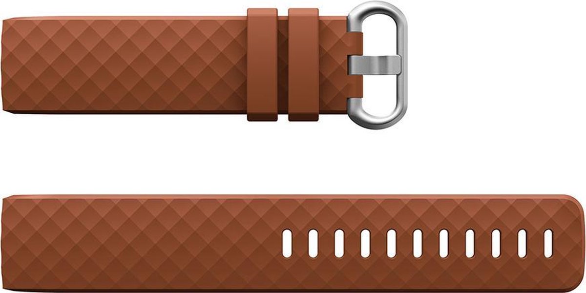 YONO Bandje geschikt voor Fitbit Charge 4/3 – Siliconen – Bruin – Small