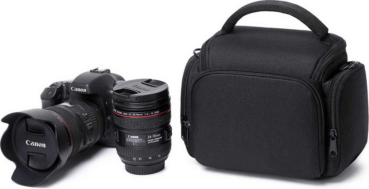 YONO Cameratas Spiegelreflexcamera Large – geschikt voor Nikon / Canon / Sony / DSLR Camera – Luxe Foto Tas - Schoudertas - Case - Zwart