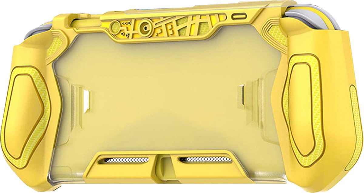 YONO Grip Case geschikt voor Nintendo Switch LITE - Ergonomische Console Hoesje met Screen Protector Glas - Beschermhoes Accessoires - Geel