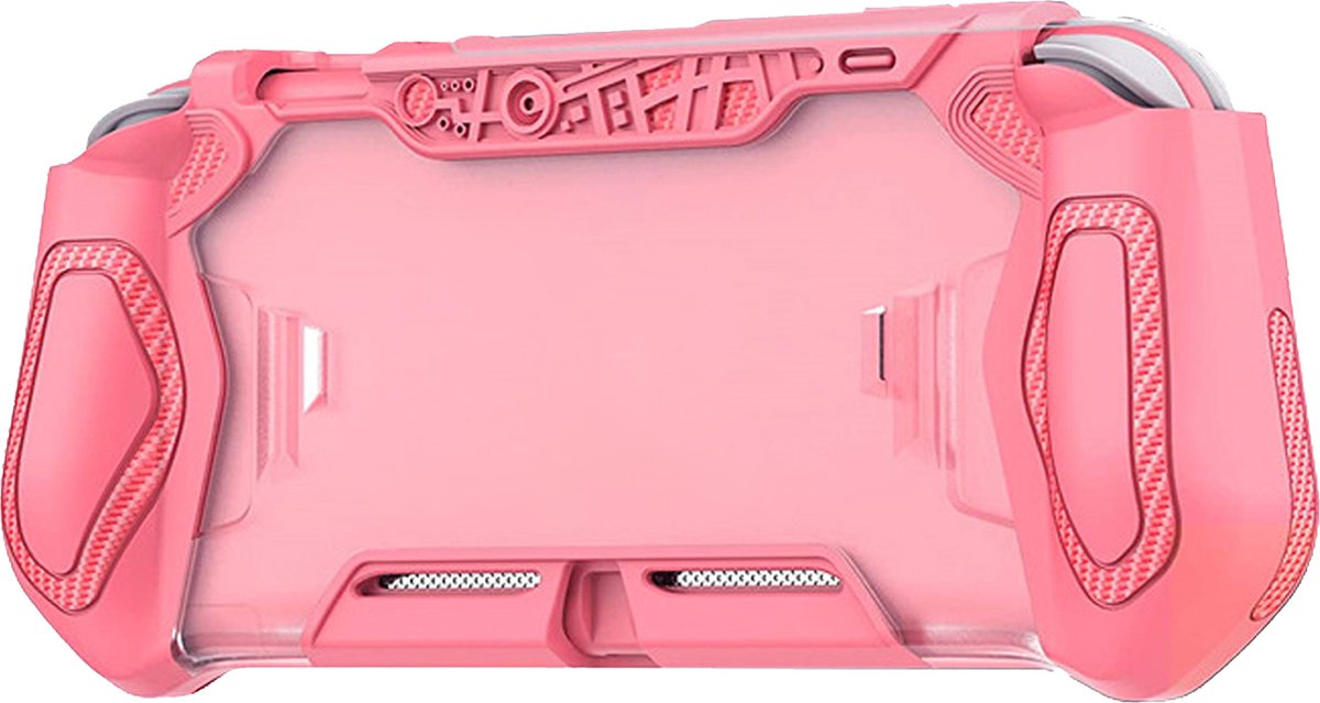 YONO Grip Case geschikt voor Nintendo Switch LITE - Ergonomische Console Hoesje met Screen Protector Glas - Beschermhoes Accessoires - Roze