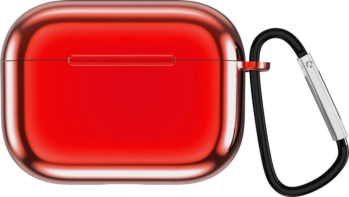 YONO Hoesje geschikt voor Airpods Pro 1/2 – Metallic Soft Case – Rood