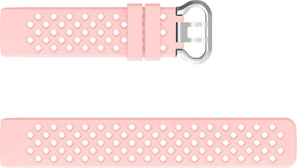 YONO Bandje geschikt voor Fitbit Charge 4/3 – Sport Air – Lichtroze – Small
