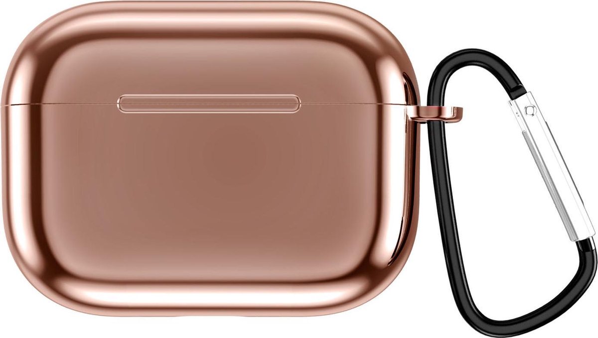 YONO Hoesje geschikt voor Airpods Pro 1/2 – Metallic Soft Case – Rose Goud
