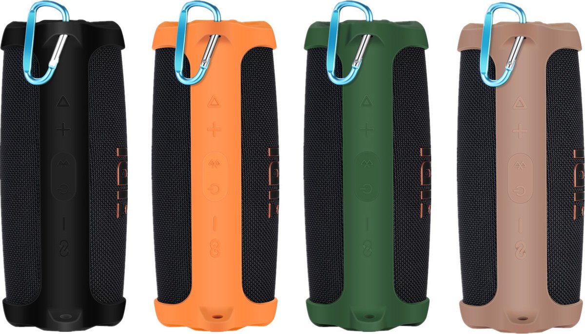 YONO Siliconen Hoes geschikt voor JBL Charge 5 – Case met Draagriem en Clip – Beschermhoes - Zwart