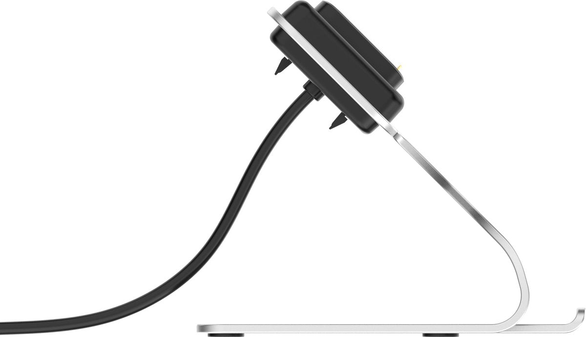 YONO Oplader Dock geschikt voor Fitbit Charge 5 / 6 / Fitbit Luxe - Oplaadstation en Houder - Oplaadkabel - Zilver