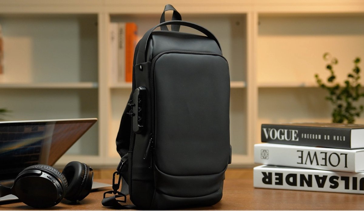 YONO Crossbody Tas - Sling Bag - Waterafstotende Schoudertas - Anti Diefstal Rugzak - Heren en Dames - Zwart