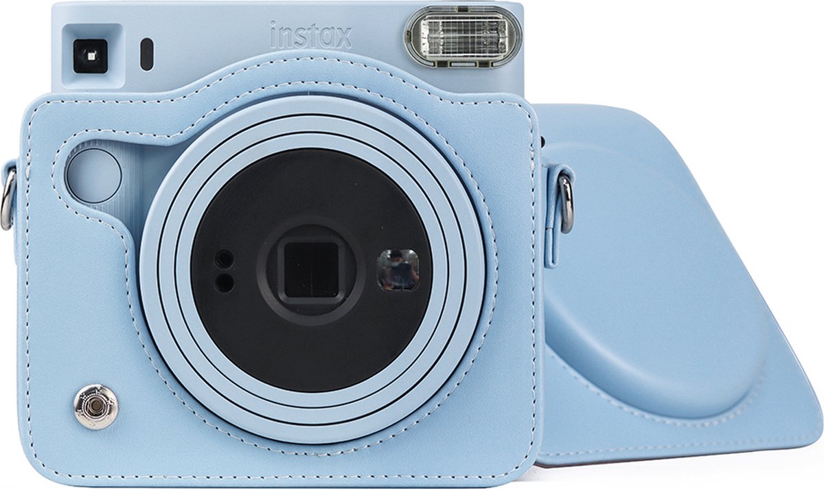 YONO Case geschikt voor Fujifilm Instax Square SQ1 - Hoes met Draagriem - Cameratas - Lichtblauw
