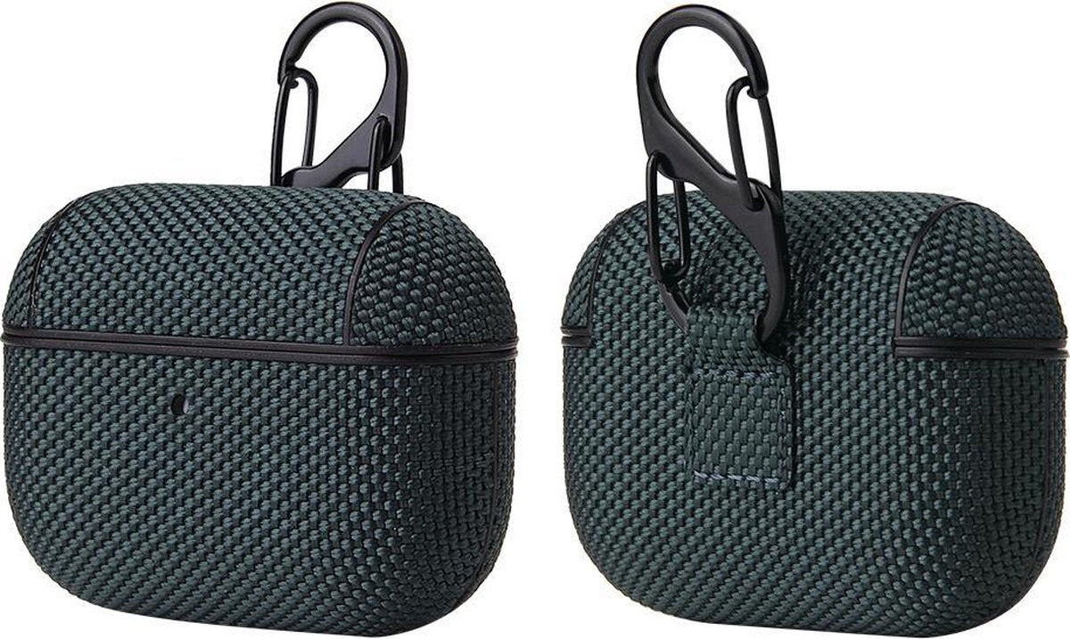 YONO Hoesje geschikt voor Apple Airpods Pro 1 / 2 – Nylon Hard Case – Blauw