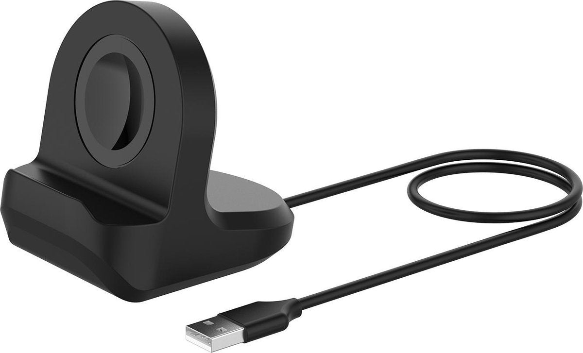 YONO Stand Houder geschikt voor Samsung Galaxy Watch Oplader - 5 - 4 - 3 - Active 2 - Siliconen Dock – Zwart