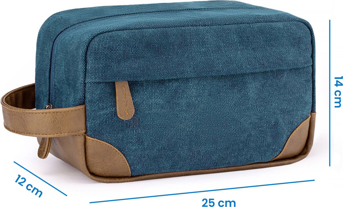 YONO Toilettas Heren - Travel Organizer Etui - Oxford Stof - Blauw