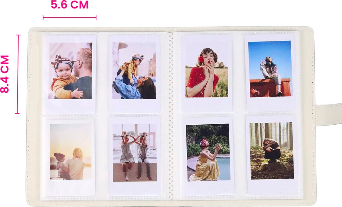 YONO Fotoalbum 128 voor Instant Camera Fotopapier - Fotoboek PU Leer Geschikt voor Fujifilm Instax Mini 12 / 11 / 9 / 8 / 7s / 25 / 90 / Link / SP-2 / Liplay - Film Polaroid - Kodak en Meer - Bruin