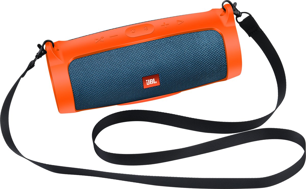 YONO Siliconen Hoes geschikt voor JBL Charge 4 - Case met Draagriem en Clip - Beschermhoes - Oranje