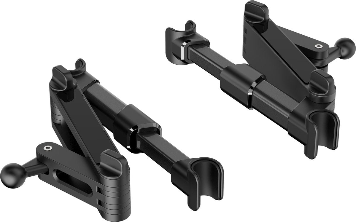 YONO Tablet Houder Auto met Uitklapbare Nek Universeel - Hoofdsteun - Geschikt voor Tablet, Telefoon en Game Console - Zwart Uitklapbaar