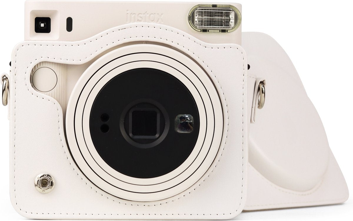 YONO Case geschikt voor Fujifilm Instax Square SQ1 - Hoes met Draagriem - Cameratas - Wit