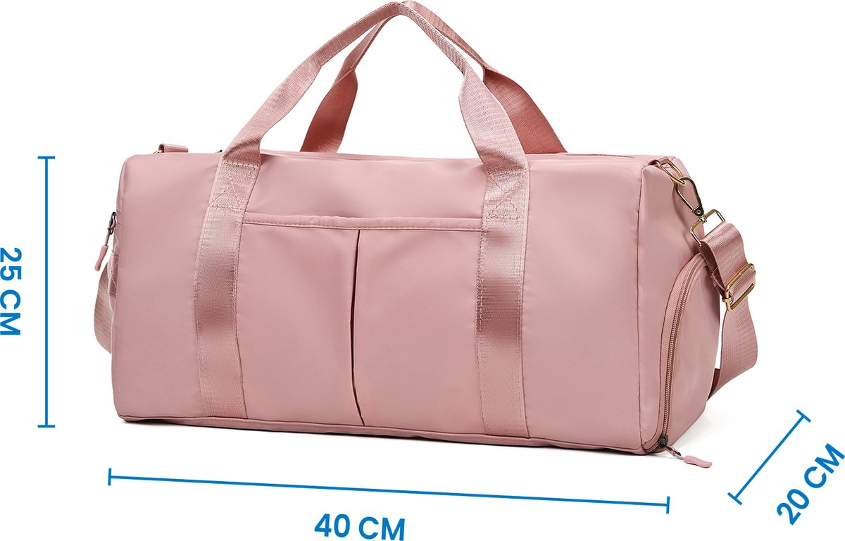 YONO Reistas Handbagage 40x20x25 - Weekendtas Ryanair – Sporttas - Schoudertas Dames en Heren – Roze