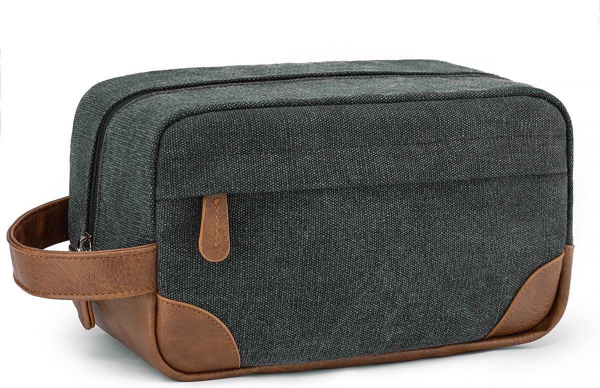 YONO Toilettas Heren - Travel Organizer Etui - Oxford Stof - Donkergrijs