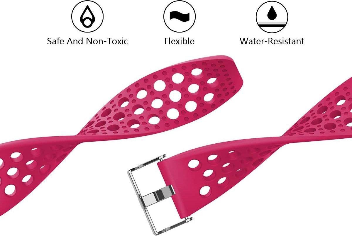 YONO Bandje geschikt voor Fitbit Versa 2 - Siliconen - Sport Air - Roze - Large