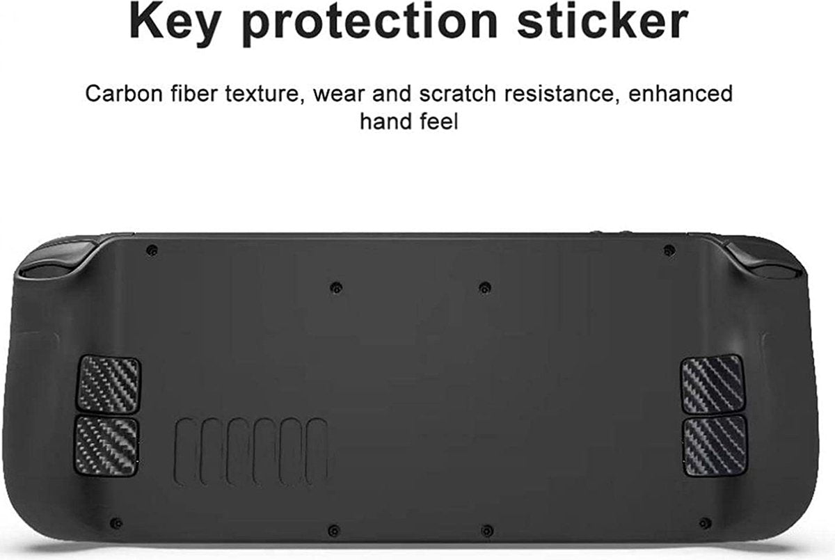 YONO Bescherming Accessoires Set geschikt voor Valve Steam Deck / OLED - Thumb Grips - Dust Plugs - Carbon Skins - Zwart