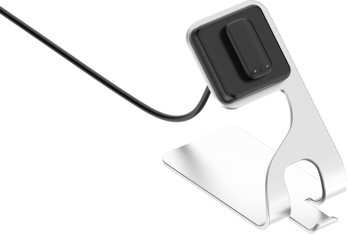 YONO Oplader Dock geschikt voor Fitbit Charge 5 / 6 / Fitbit Luxe - Oplaadstation en Houder - Oplaadkabel - Zilver