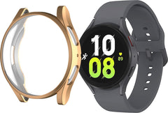 YONO Screen Protector Bumper geschikt voor Galaxy Watch 5 (44 mm) - Full Cover Case - Hoesje - Rose Gold