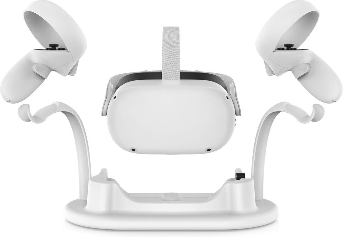 YONO Oplaadstation geschikt voor Oculus Quest 2 VR Bril - Charging Dock Oplader Meta Quest 2 - Controller Standaard - Accessoires - Wit