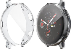 YONO Full Cover Bumper geschikt voor Samsung Galaxy Watch Active 2 44mm – Siliconen Case Screenprotector Hoesje – Transparant