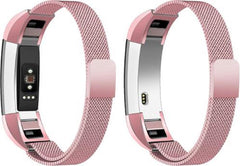 YONO Milanees Bandje Roze geschikt voor Fitbit Alta HR - Vervangende RVS Armband met Magneetsluiting – Small