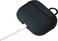 YONO Hoesje geschikt voor Apple Airpods Pro 1 / 2 – Nylon Hard Case – Zwart