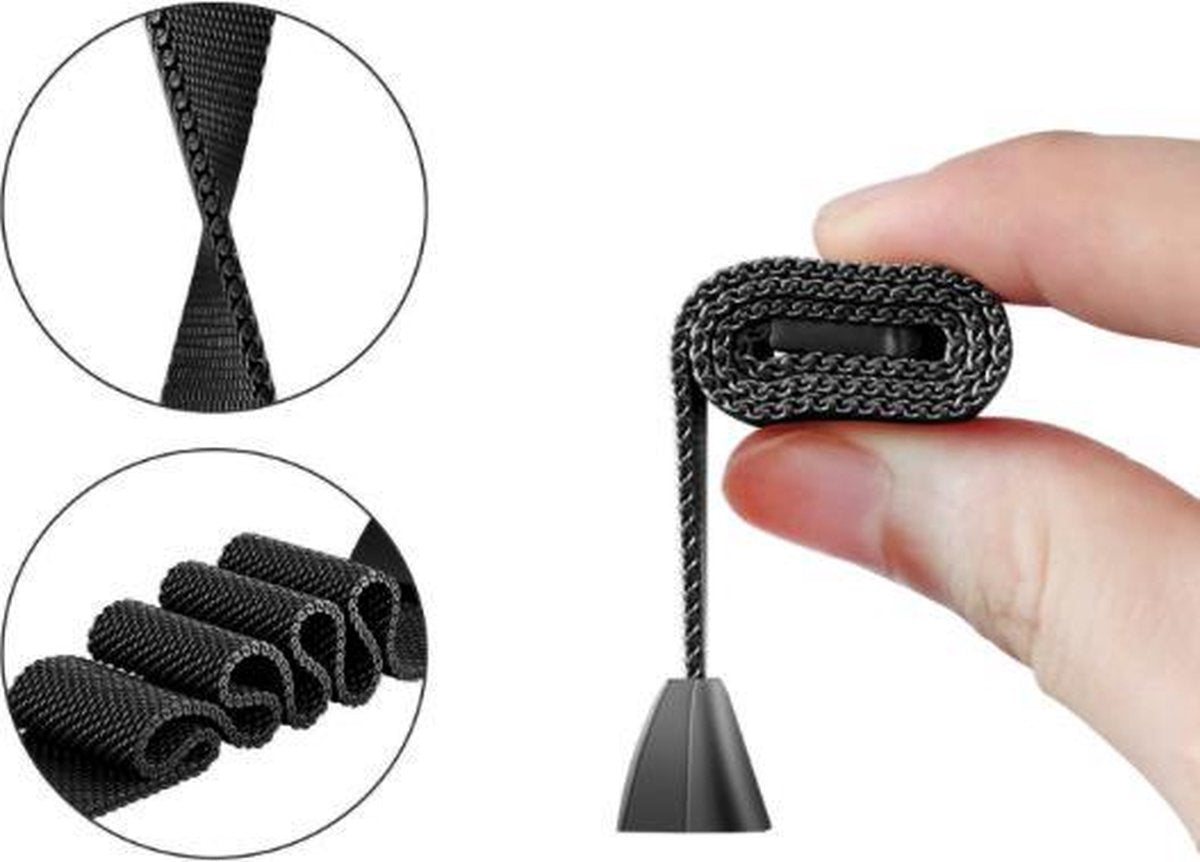 YONO Bandje geschikt voor Fitbit Charge 4 – Charge 3 – Milanees – Zwart - Large