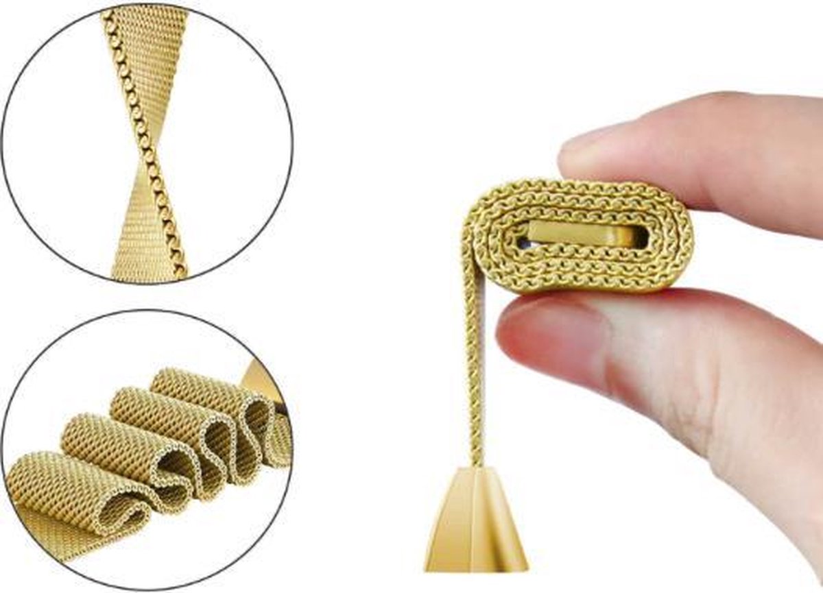 YONO Bandje geschikt voor Fitbit Charge 4 – Charge 3 – Milanees – Goud - Large