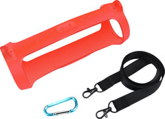 YONO Siliconen Hoes geschikt voor JBL Charge 4 - Case met Draagriem en Clip - Beschermhoes - Rood