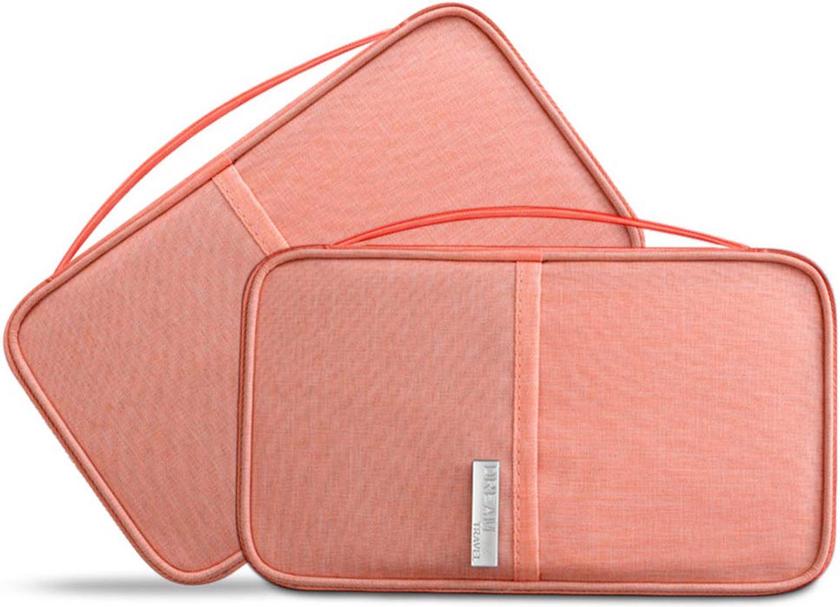 YONO Reis Portemonnee met Paspoort Houder - Documenten Organizer Hoesje - Kaarthouder Pasjes Tasje - Roze