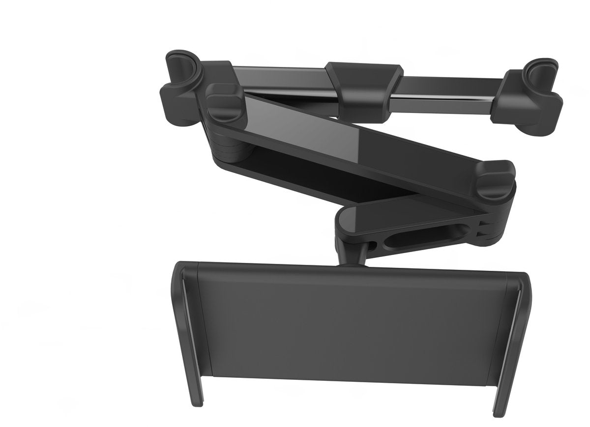 YONO Tablet Houder Auto met Uitklapbare Nek Universeel - Hoofdsteun - Geschikt voor Tablet, Telefoon en Game Console - Zwart Uitklapbaar