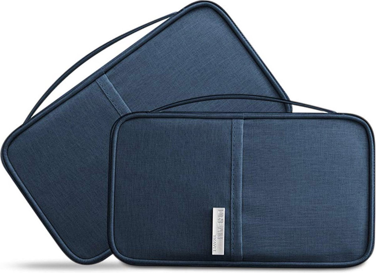 YONO Reis Portemonnee met Paspoort Houder - Documenten Organizer Hoesje - Kaarthouder Pasjes Tasje - Donkerblauw