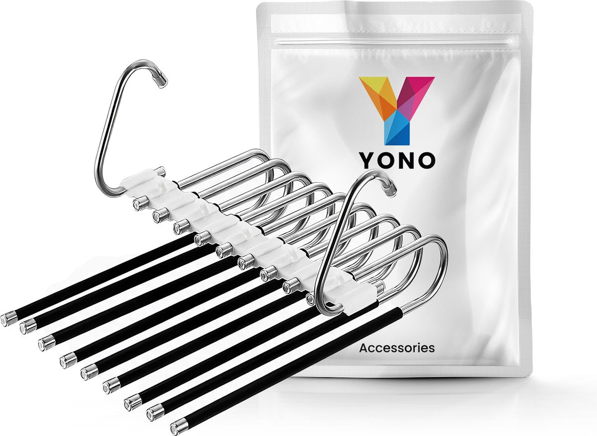 YONO Broekhanger Ruimtebesparend - Kledinghangers Broeken - Broekenhangers - 9 in 1 Hangers