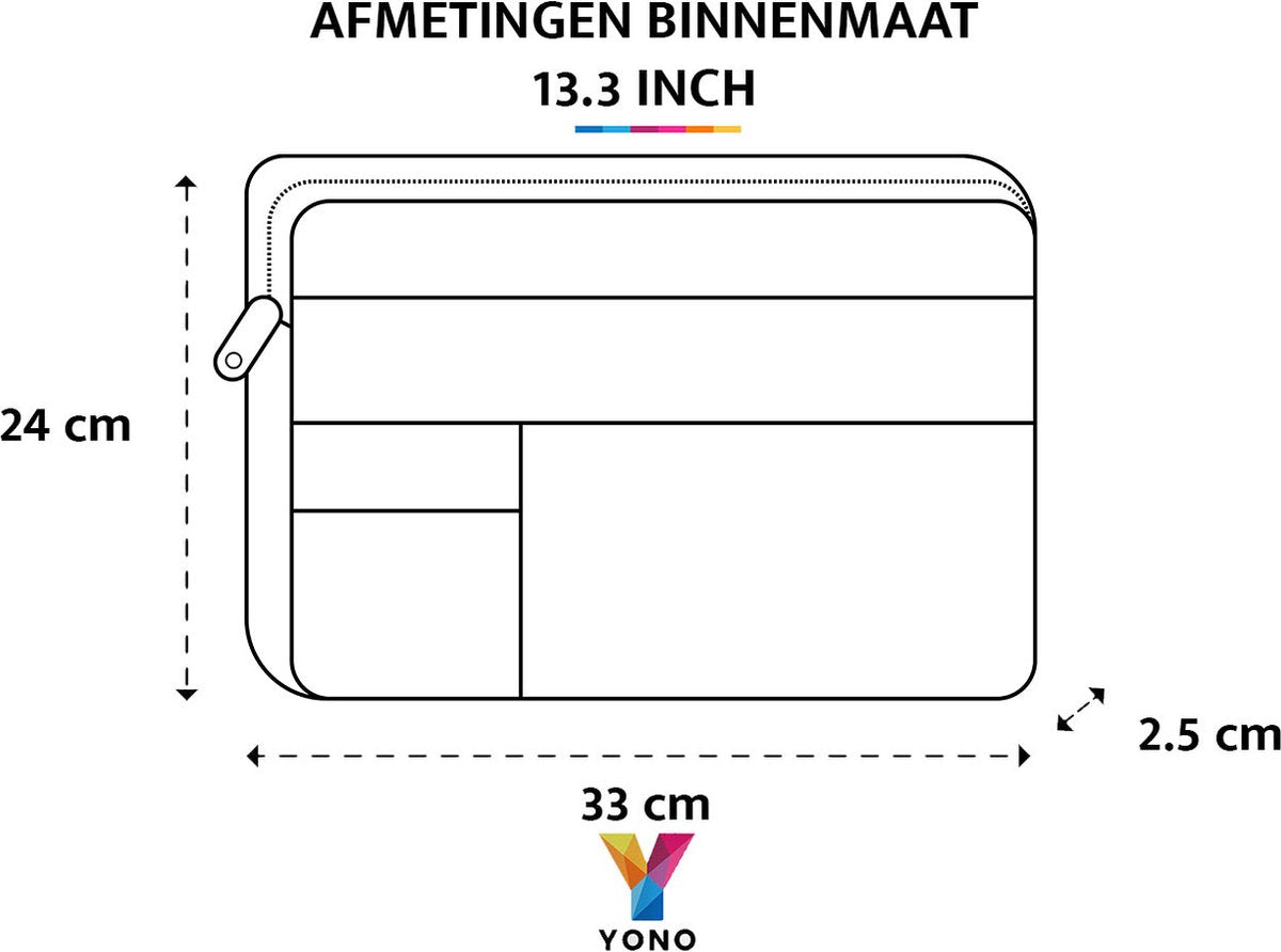 YONO Laptophoes 13 Inch – Hoes geschikt voor Apple MacBook Pro en Air 13.3 – Laptop Sleeve – Waterafstotende Laptoptas – Zwart