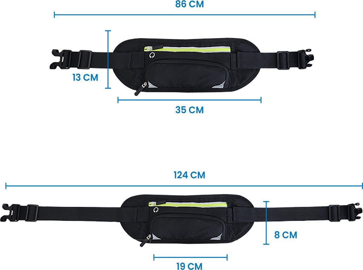 YONO Heuptas Wandelen met Flessenhouder - Buideltas Outdoor met Drinkfles / Bidon Houder - Zwart